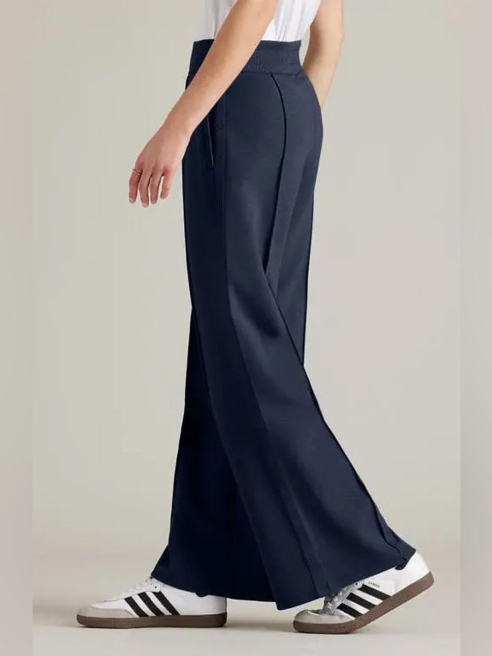 RHONE Navy Wide-Leg Track Pants - Picture 2 of 8